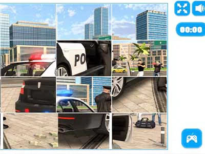 कार्टून पुलिस कार स्लाइड खेल का स्क्रीनशॉट